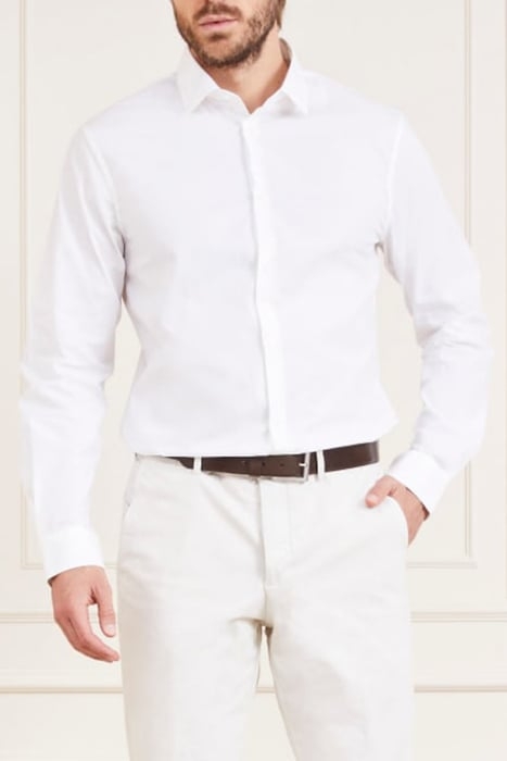 BENNY NEW COLLAR PAU PURE CASUAL SHIRT WHITE 1