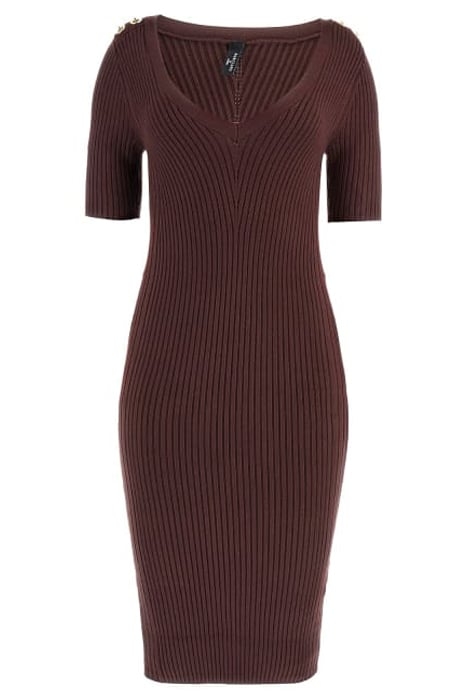 ALICEV NECK SWEA BITTER CHOCOLATE MINI DRESS 3