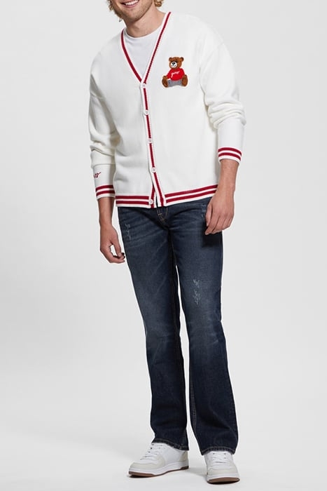 LS LIAM BEAR PATCH CARDIGAN SALT WHITE 3