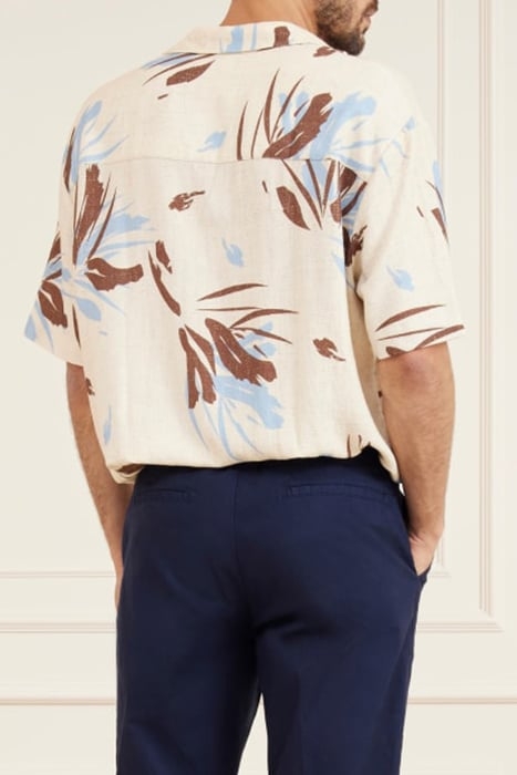 BILLY BOWLING SHIRT BROWN BLUE CASUAL ABSTRACT 2