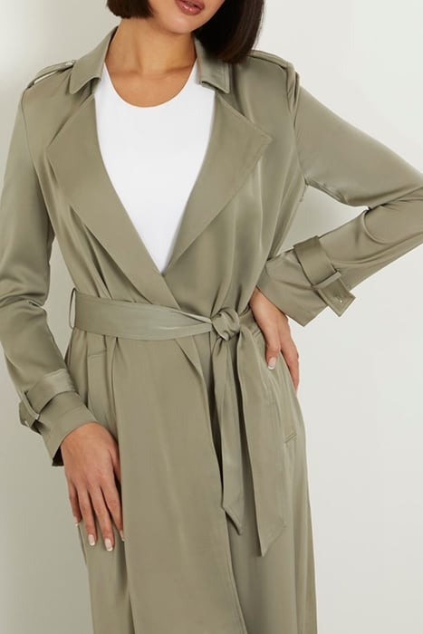 MICOLE SATIN TRENCH MOSSY GREEN 6