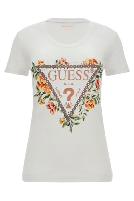 SS CN TRIANGLE FLOWERS TEE PURE WHITE 4