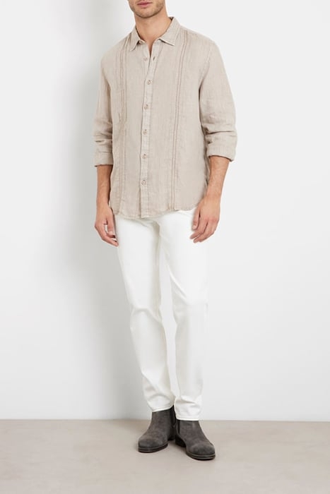 LS ISLAND LINEN EMBRO SHIRT NEUTRAL SAND MULTI 3