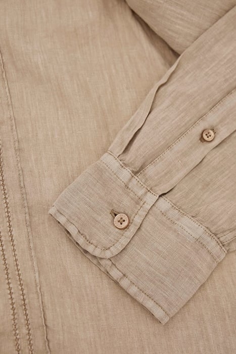 LS ISLAND LINEN EMBRO SHIRT NEUTRAL SAND MULTI 8