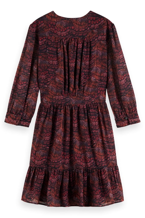 WRAP MINI DRESS FEATHER BORDEAUX 5