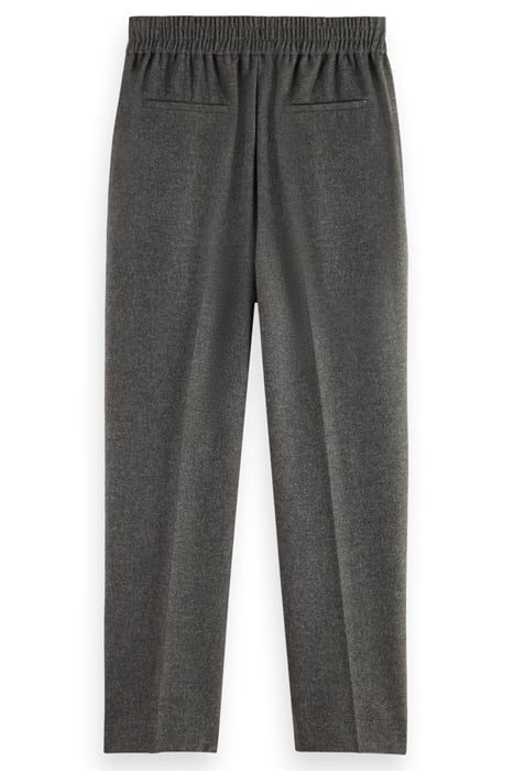 MAIA - MID RISE TAPERED LEG WOOL FLANNEL PULL-ON PANT CHARCO 2