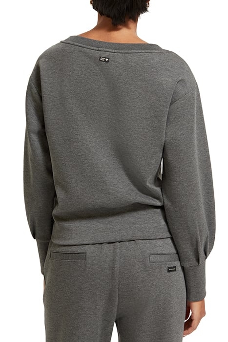 BOATNECK SWEATSHIRT DARK GREY MELANGE 2