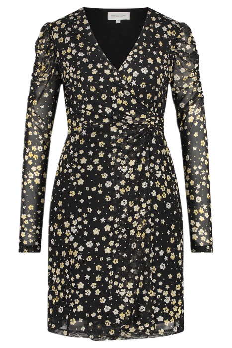 FLAKE DRESS BLACK/DIJON YELLOW 3