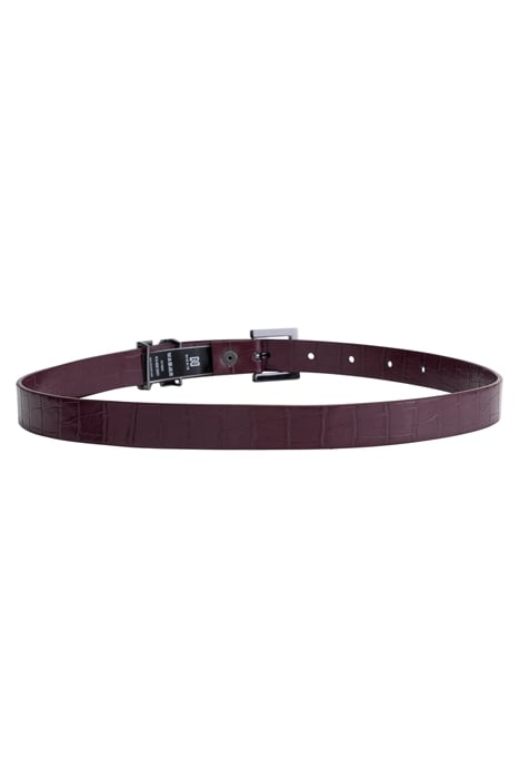KEDY CROCO WAIST BELT DEEP RED/GUN METAL 2