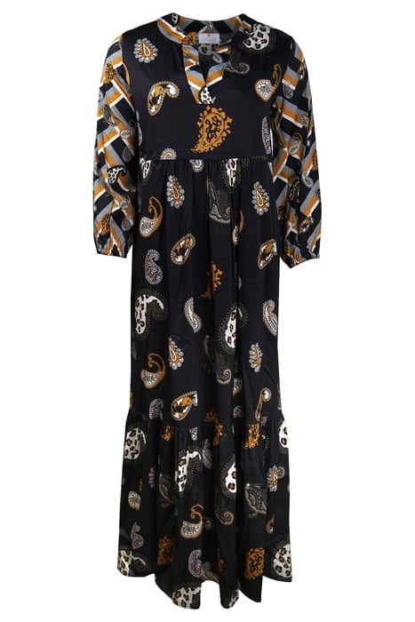 DRESS SAN RAFAEL LONG BLACK WITH PAISLEYS 1