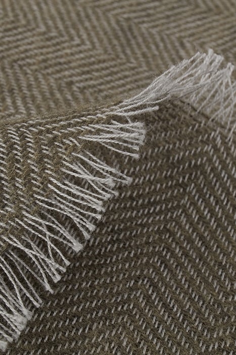 SCARVE, COTTON/WOOL/NYLON, 70 X 180 CM GREEN PATTERN 2