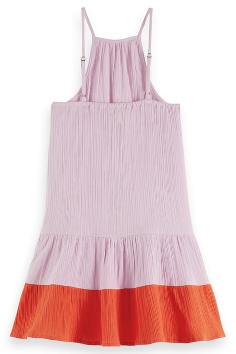 GIRLS CRINKLE COTTON A-LINE DRESS ORCHID 4