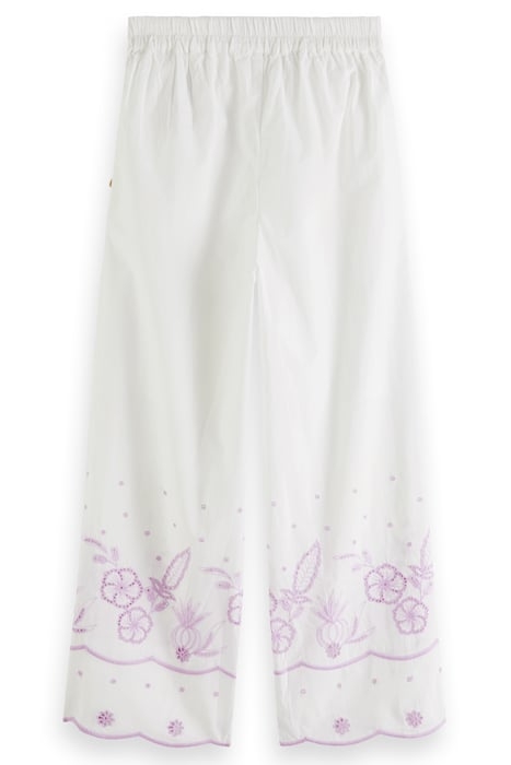 GIRLS BRODERIE ANGLAISE CROPPED PANTS OFF WHITE 5