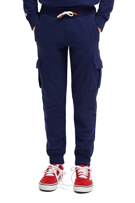 BOYS CARGO SWEATPANTS IN ORGANIC COTTON MARINE BLUE 1