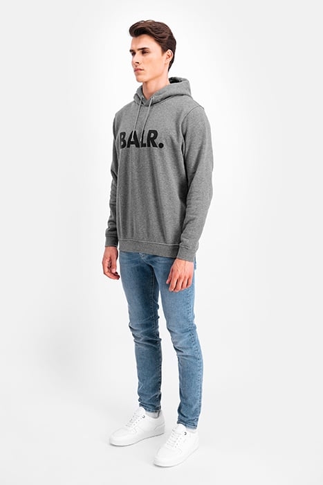 BALR. BRAND STRAIGHT HOODIE DK GREY HEATHER 5