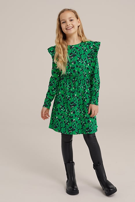 DRESS MID LENGTH BRIGHT GREEN 2