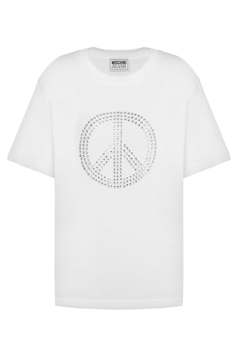 PEACE SYMBOL JERSEY T-SHIRT WHITE 3
