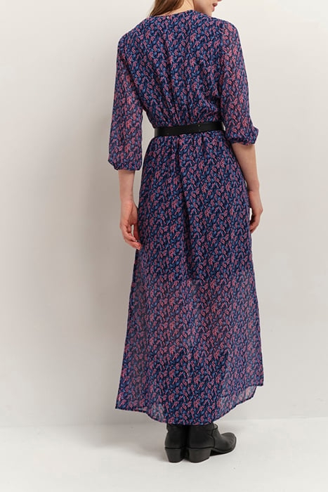 RAVNA - NAVY MAXI DRESS WITH RECYCLED POLYESTER GRAPHIC BOUQ 2