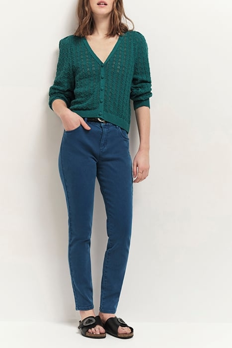 TARRY - CEDAR GREEN REVERSIBLE OPENWORK CARDIGAN 3