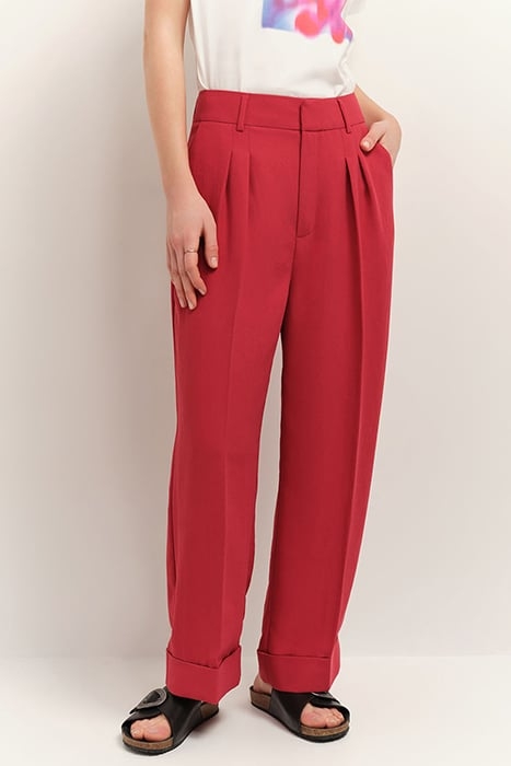 PUZZLE - CHILIPEPPER CROPPED SUIT TROUSERS IN RECYCLED POLYE 1