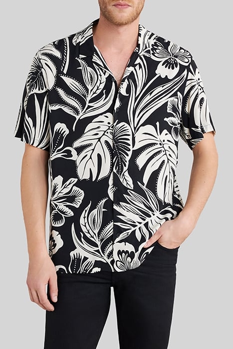 PURE EDITION – BLACK TROPICAL FLOWER REGULAR SHIRT 1