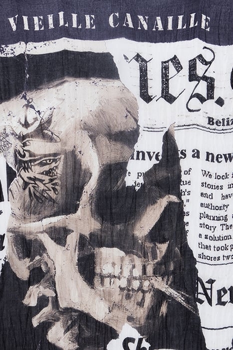 CHALK SCARF WITH SKELETON-SAILOR IMAGE 5