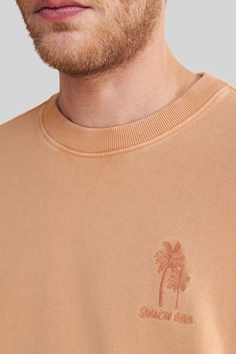 SAND ORGANIC COTTON SWEATSHIRT, PALM-TREE EMBROIDERY 4