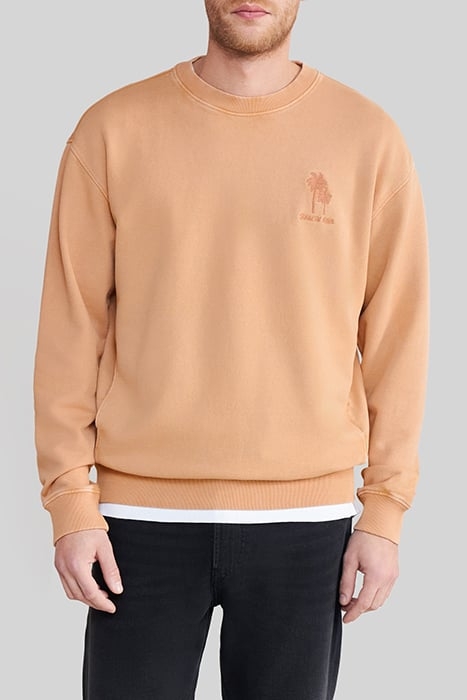 SAND ORGANIC COTTON SWEATSHIRT, PALM-TREE EMBROIDERY 1
