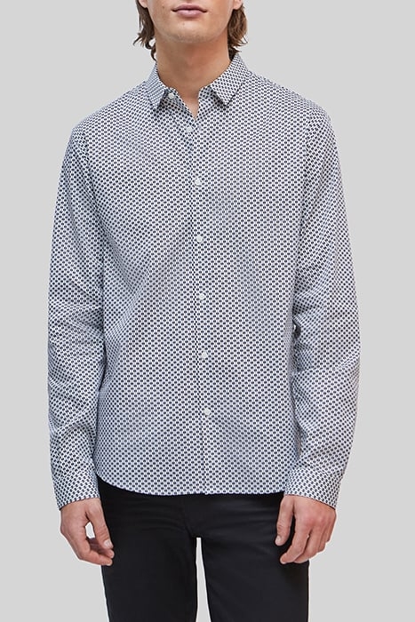 WHITE MINIMALIST GRAPHIC MOTIF SLIM SHIRT 1