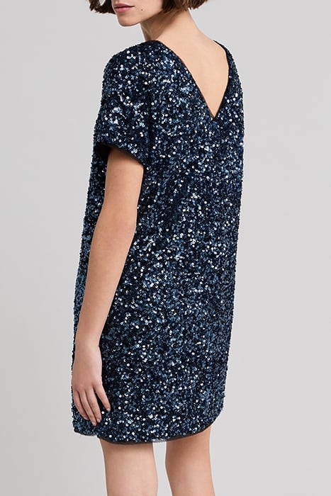 REVERSIBLE SEQUIN-EMBROIDERED BLUE DRESS 6