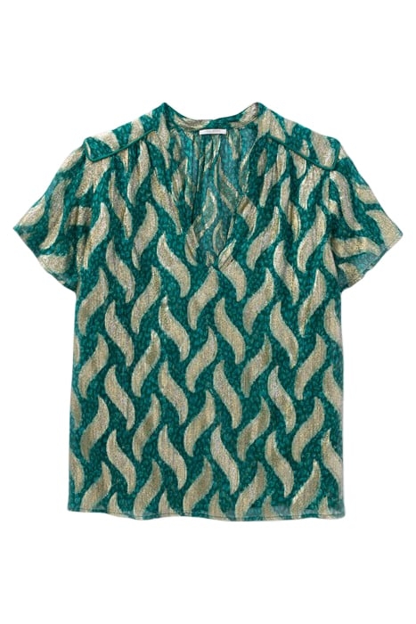 EMERALD TOP WITH GOLD LEAF PRINT 4