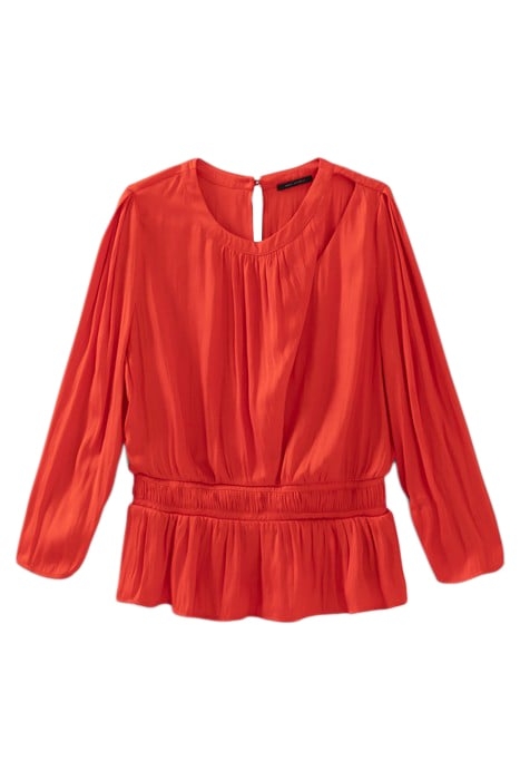 ORANGE RECYCLED BLOUSE WITH PEPLUM 4