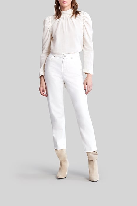 LIMESTONE ORGANIC COTTON BLOUSE, BUTTONED COLLAR 3