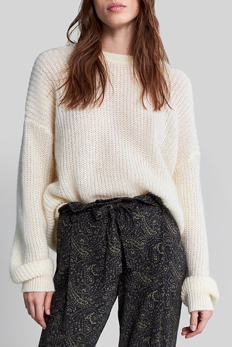 ECRU KNIT XL SWEATER WITH LACED BACK 1