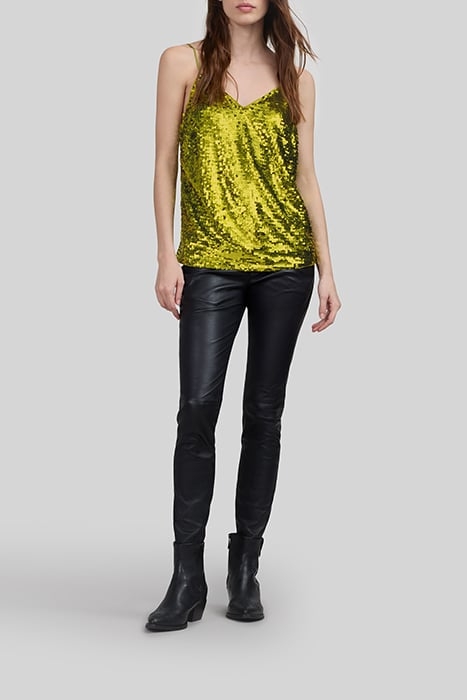 LIME GREEN METALLIC SEQUIN RECYCLED TOP 3