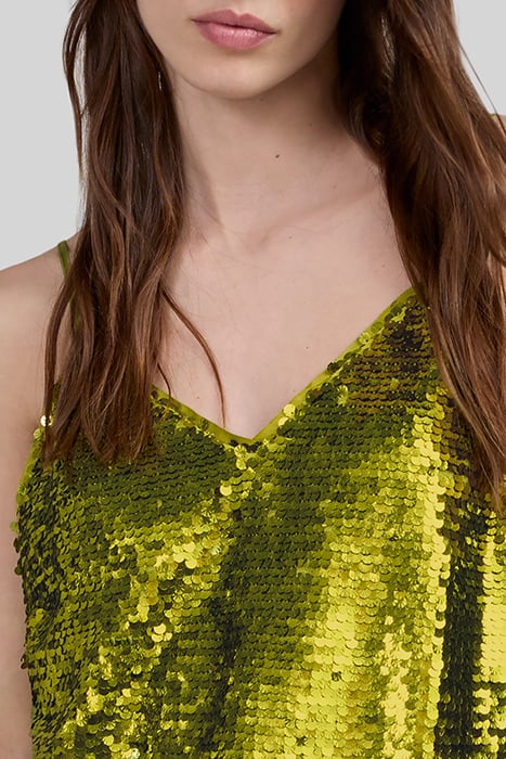 LIME GREEN METALLIC SEQUIN RECYCLED TOP 5