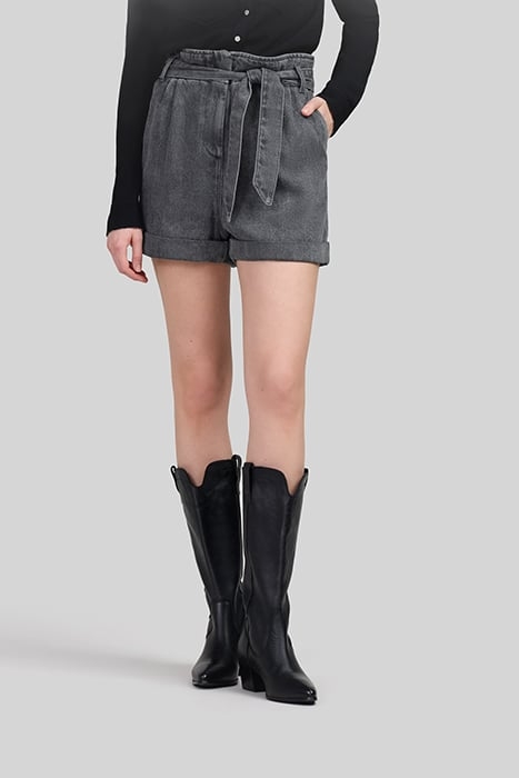 GREY LYOCELL® DENIM SHORTS WITH BELT 5