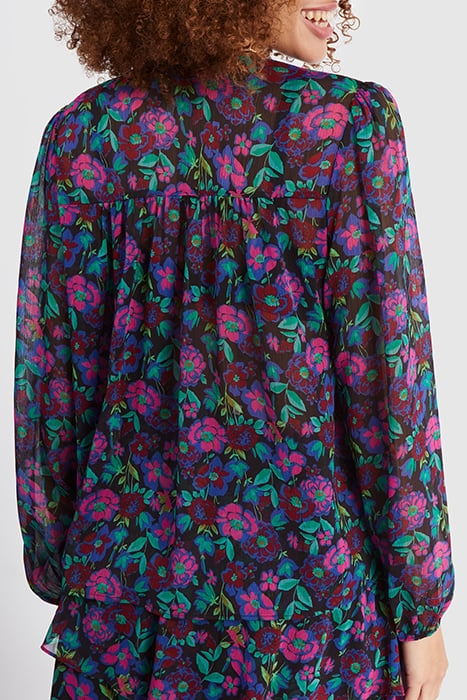 RASPBERRY BLOUSE WITH COLOURED FLORAL PRINT 3
