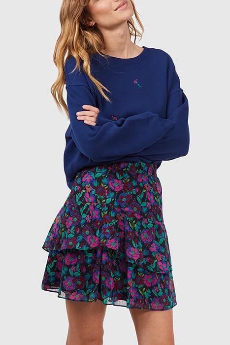 NAVY SWEATSHIRT WITH FLOWER EMBROIDERY 4