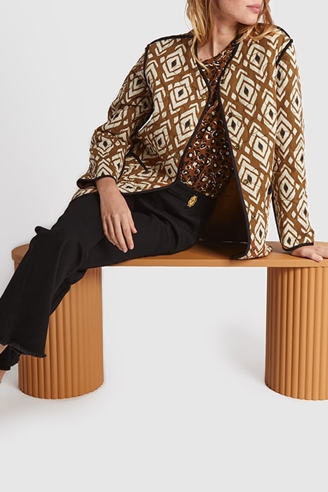 CAMEL/ETHNIC MOTIF REVERSIBLE COAT 7