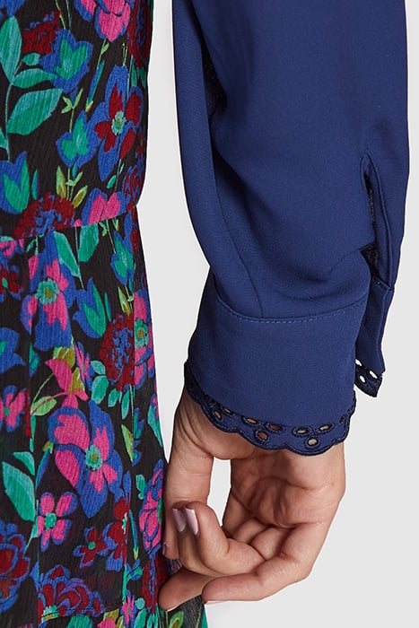 INDIGO FLOWING SHIRT WITH PLEATED BACK 6