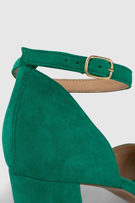MEADOW GREEN SUEDE HEELED SANDALS 5