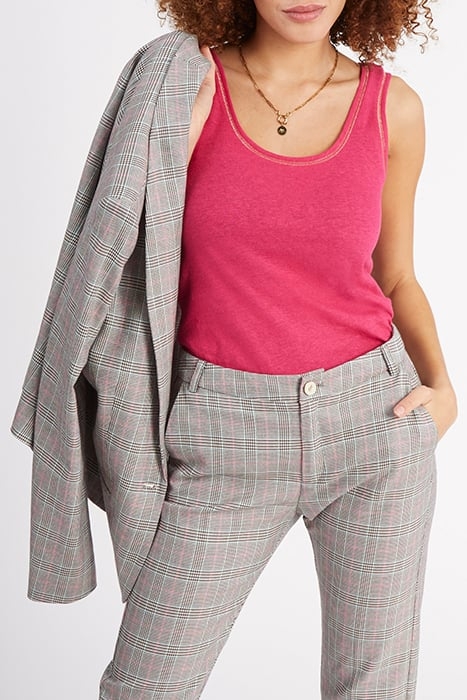 MAGENTA COTTON & LINEN KNIT VEST TOP 5