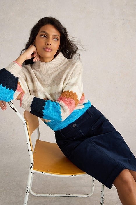 MELODY ORGANIC CORD SKIRT DARK NAVY 6