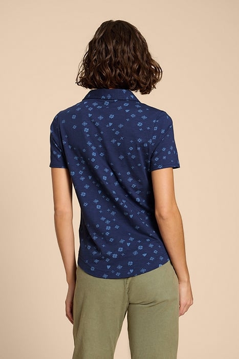 PENNY POCKET JERSEY SHIRT NAVY PRINT 2