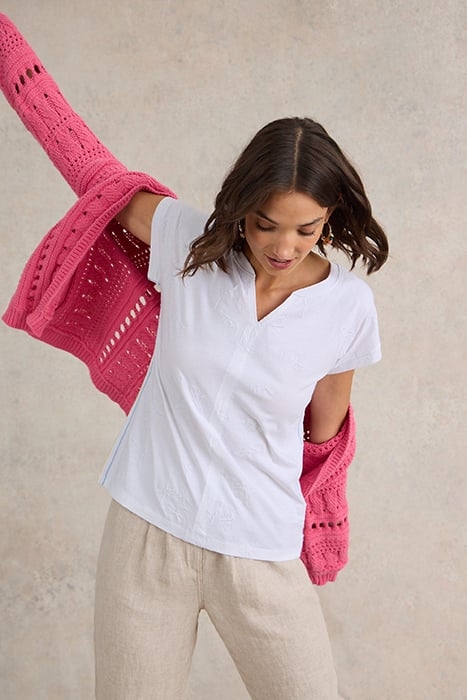 NELLY EMBROIDERED TEE BRILLIANT WHITE 5