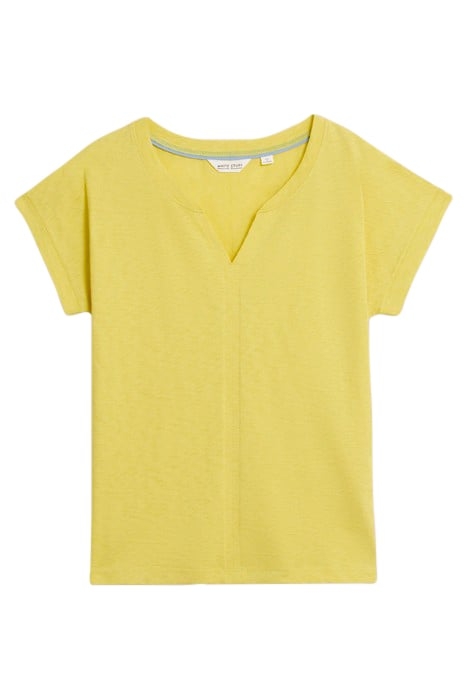 NELLY NOTCH NECK TEE BRIGHT YELLOW 4