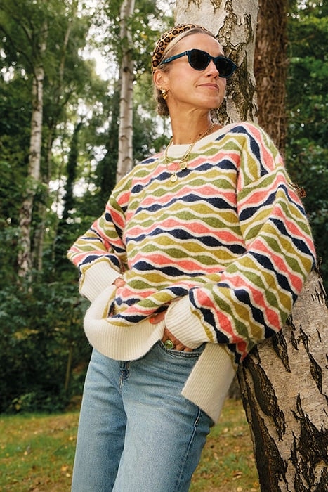 GINA GEO JUMPER NATURAL MULTI 7