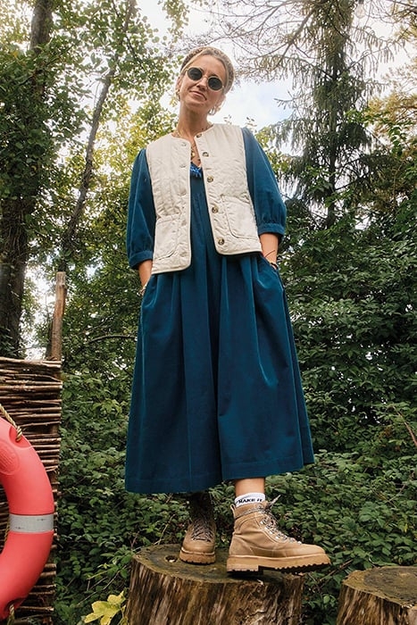 LUCY CORD DRESS DARK TEAL 7