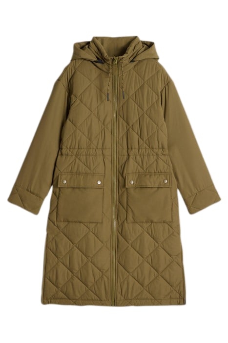 LORENA QUILTED COAT KHAKI GREEN 4